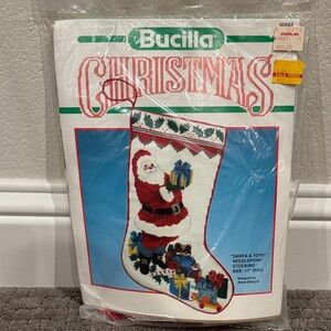 Bucilla Santa and Gifts Needlepoint Stocking Kit-60683